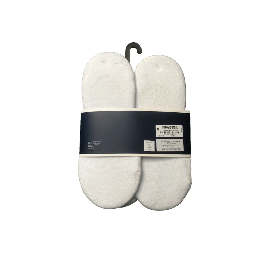 Club Room Mens Bundle of 24 Pairs White Cotton No Show Cushioned Liners Sz 10-13 - Picture 4 of 6